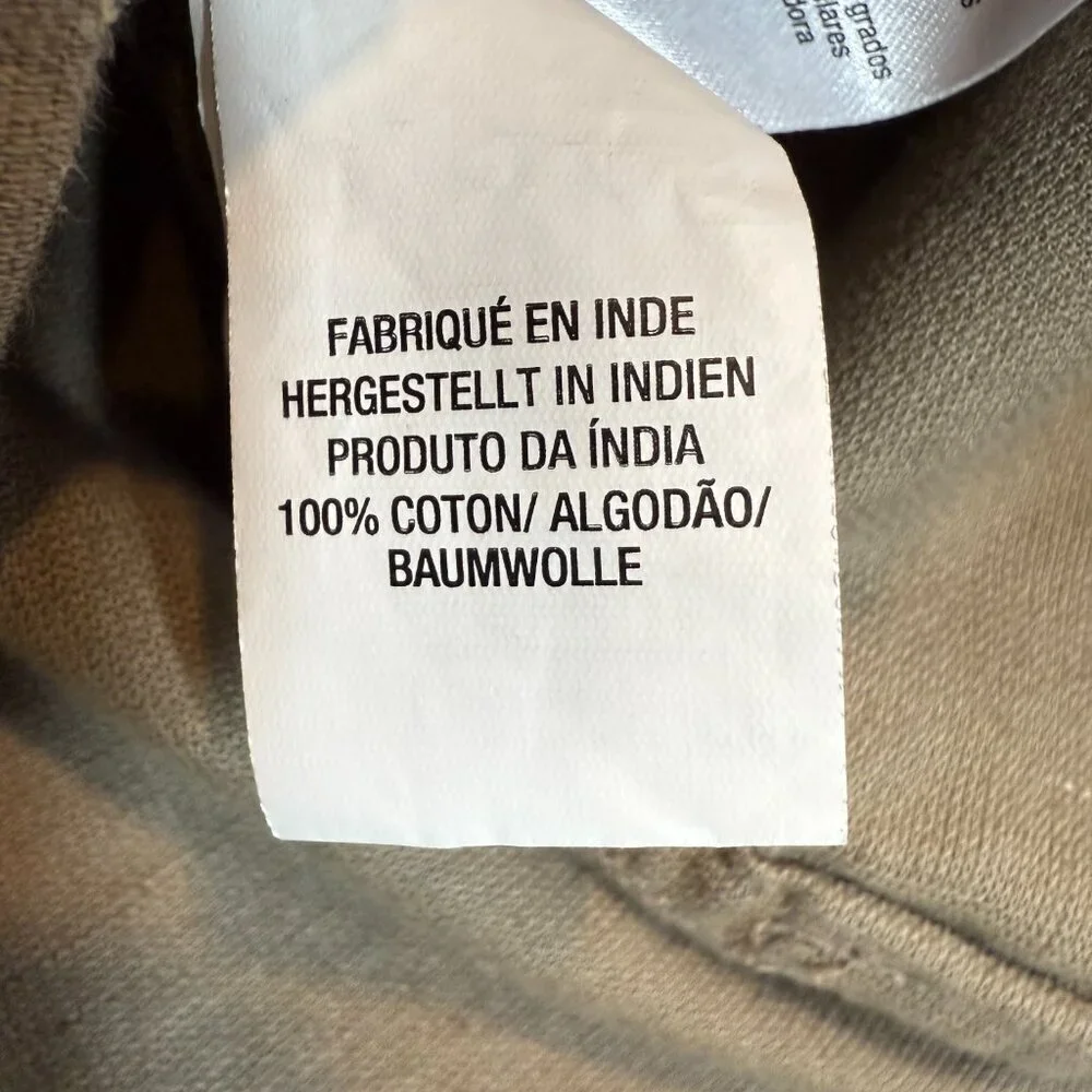 Topman Jacket Embroidered Overshirt Khaki Zip Medium